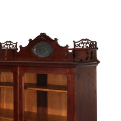 Arts & Crafts Oak 2-Door & 2-Drawer Bookcase With Cutout Gallery C1910