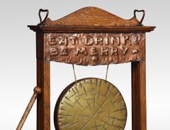 Arts & Crafts Oak and Copper Dinner Gong