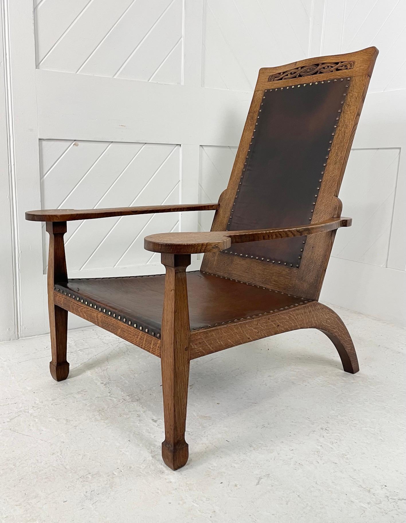 Arts and Crafts-Sessel aus Eiche von Arthur Simpson (Englisch) im Angebot