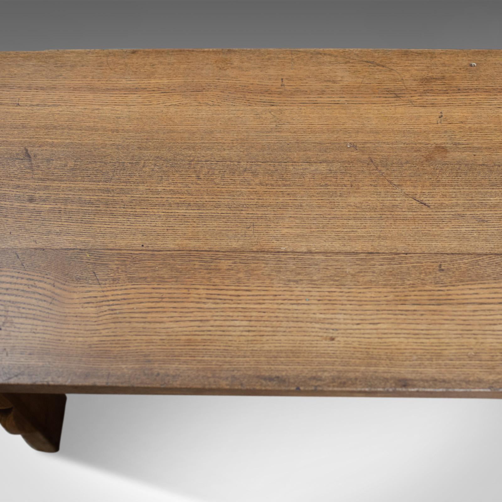 Arts & Crafts Oak Bench, English, Early 20th Century, Two-Seat Form 1