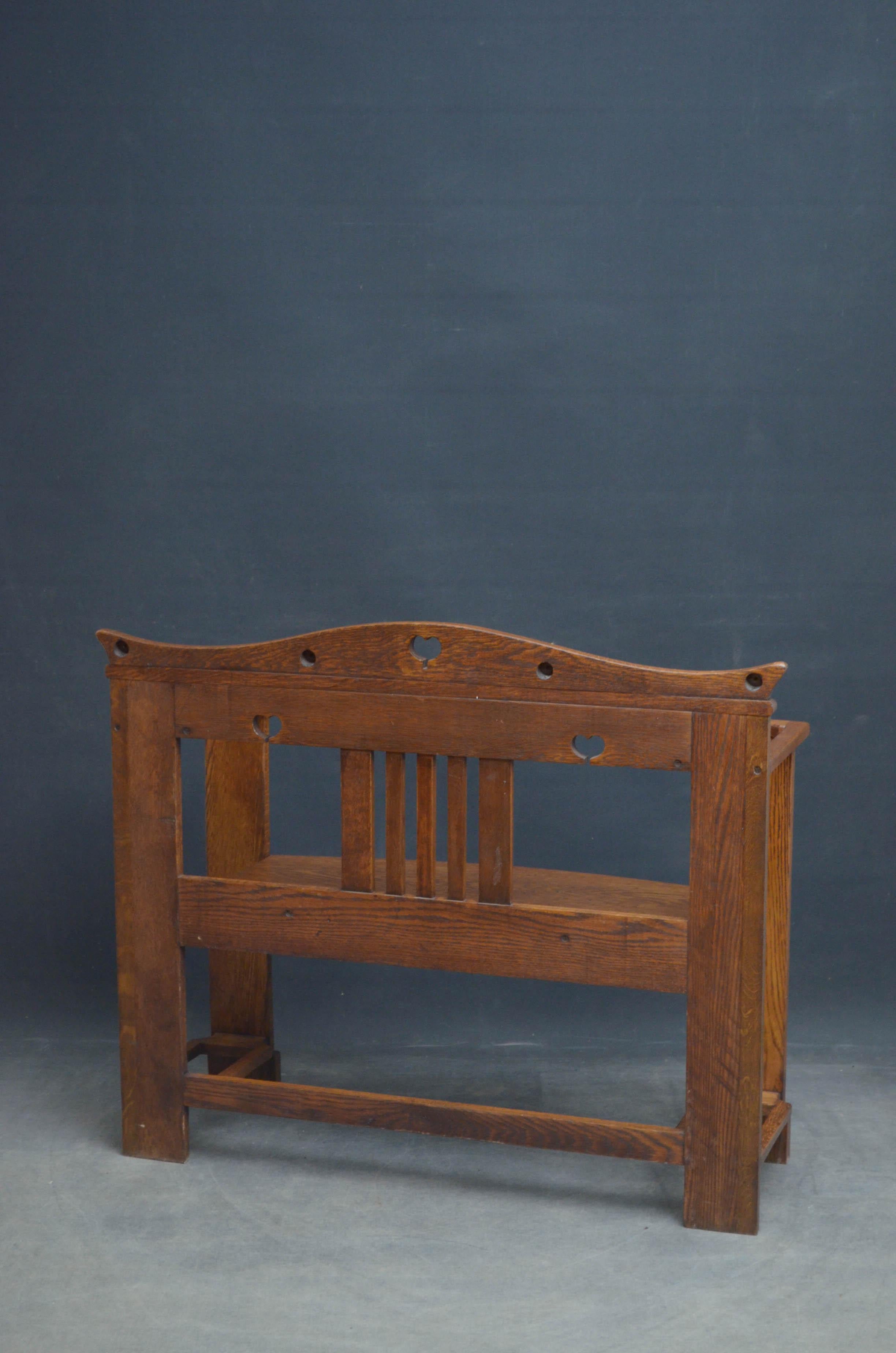 English Arts & Crafts Oak Bench