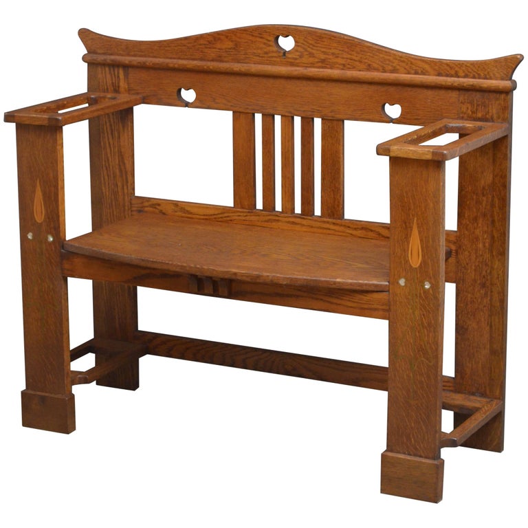 Arts And Crafts Oak Bench For Sale At 1stdibs