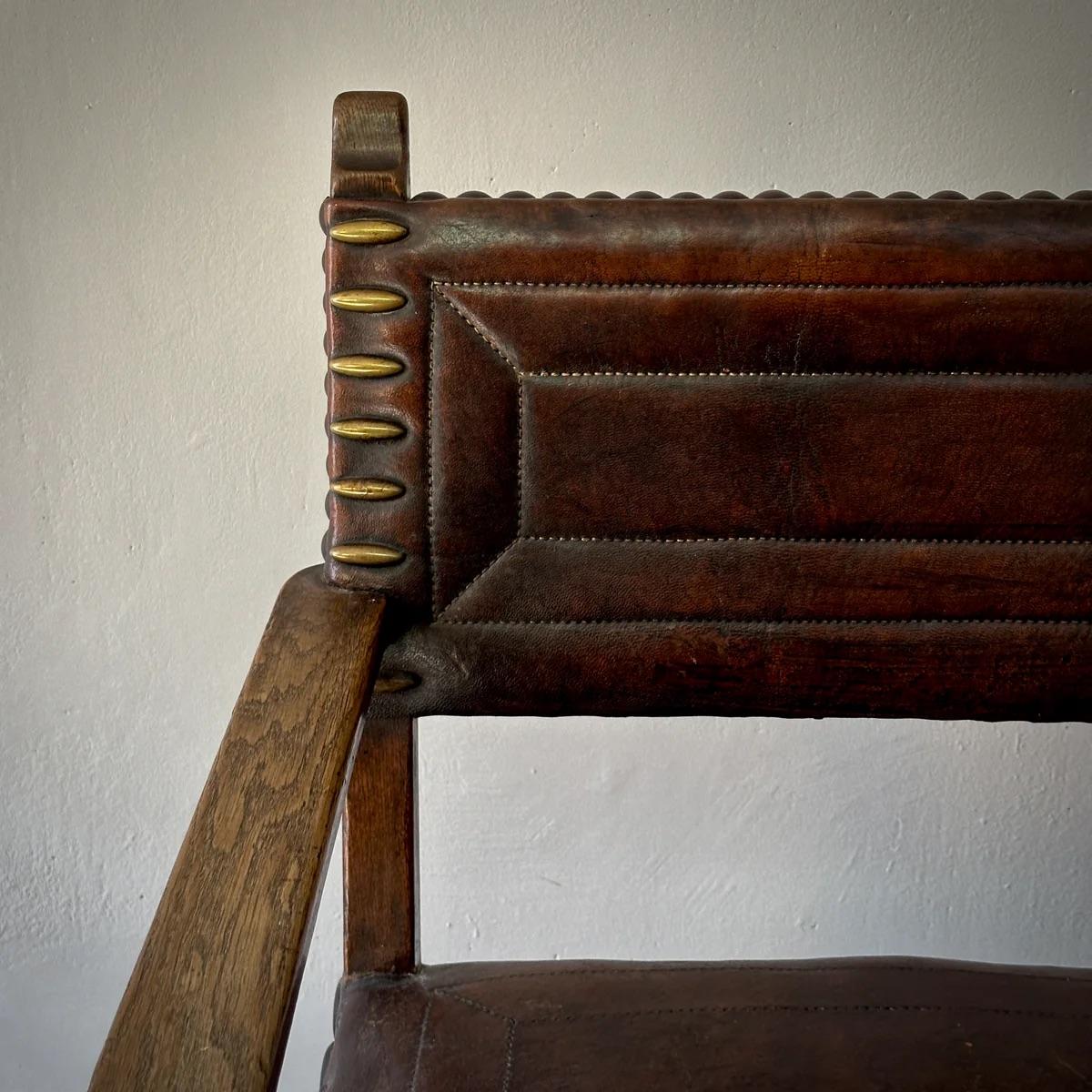 Arts & Crafts Oak Chair For Sale 5