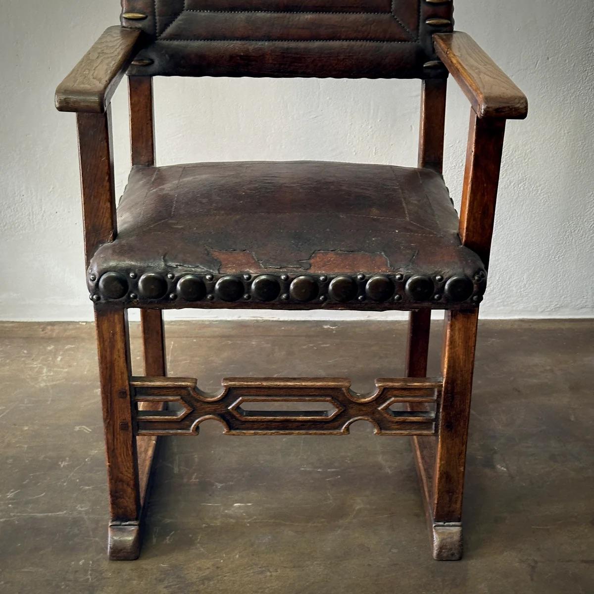 Arts & Crafts Oak Chair For Sale 7