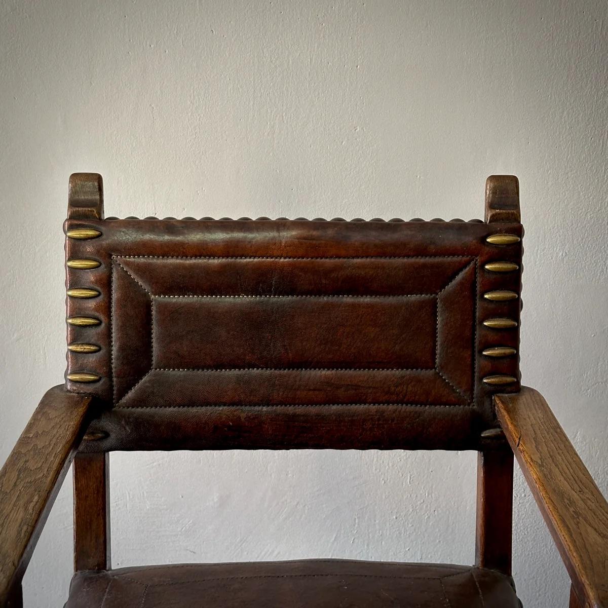Arts & Crafts Oak Chair For Sale 8
