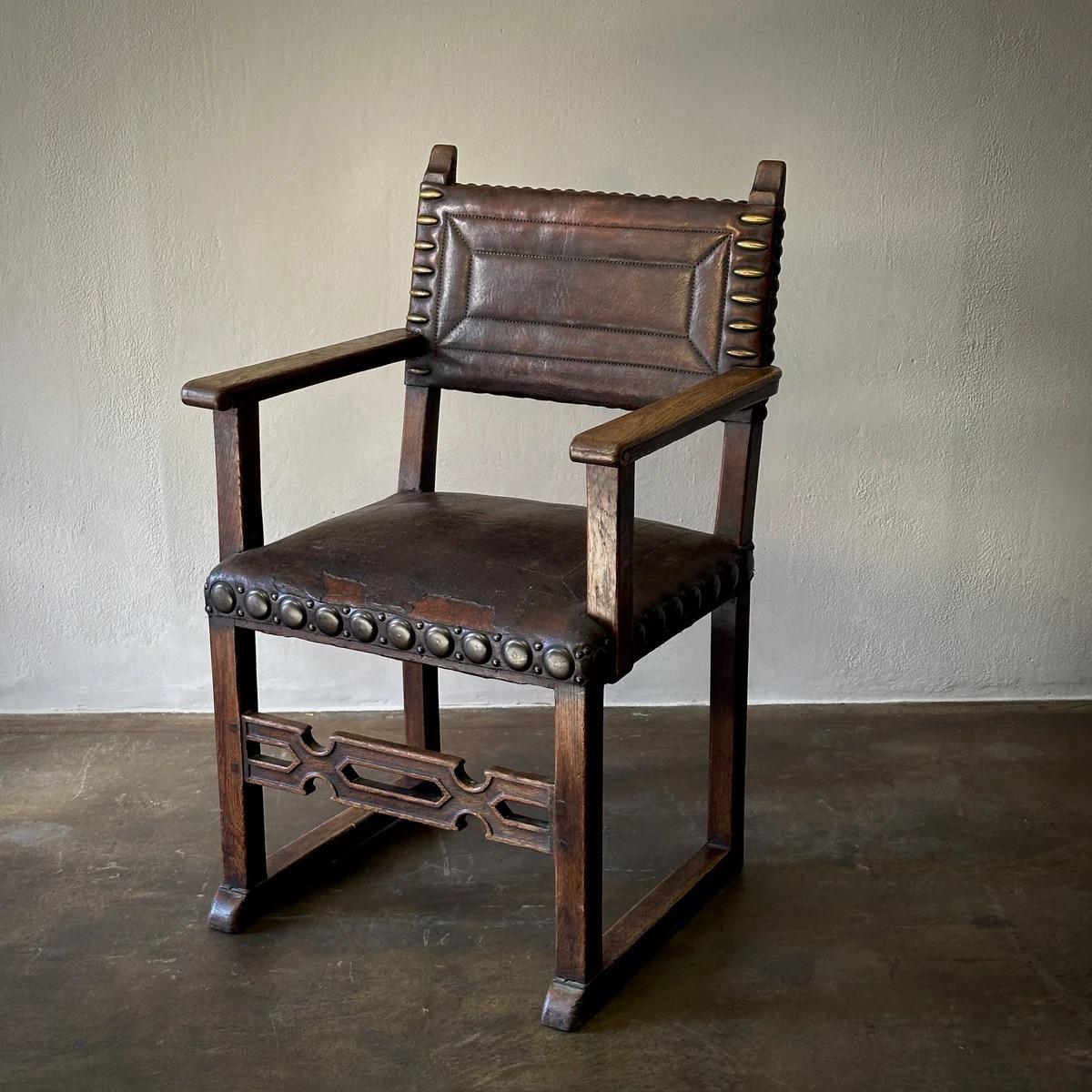 Arts and Crafts Arts & Crafts Oak Chair For Sale