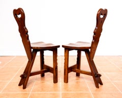 Arts & Crafts Oak Chairs Pair Side Hall Dining Chairs Rupert Griffiths Craftsman