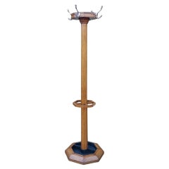 Arts & Crafts Oak Coat Rack & Umbrella Stick Stand