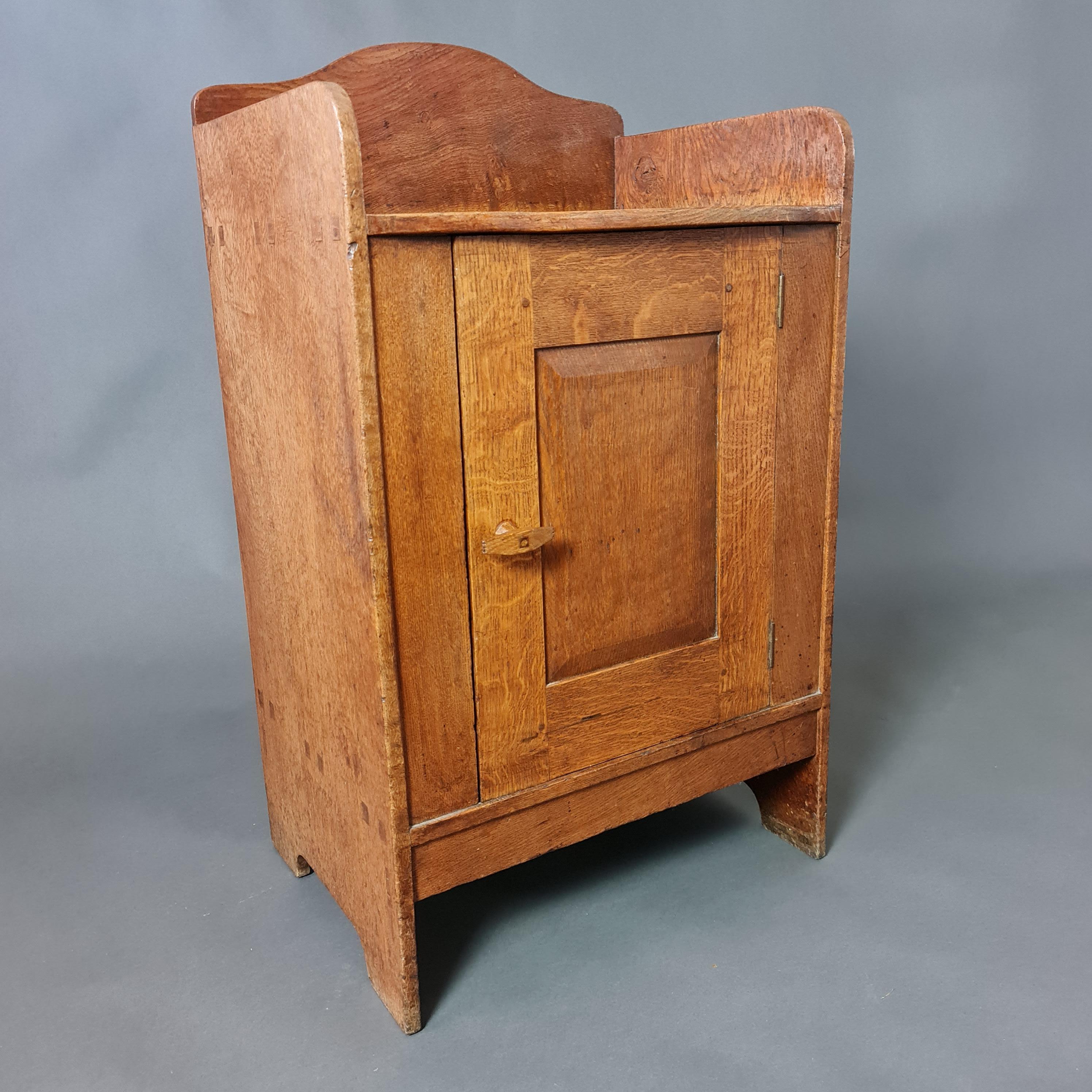 Beautiful large scale original Arts & Crafts  Cotswolds School bedside cabinet or cupboard attributed to Ernest Gimson circa 1900. The cabinet exhibits features typical of the Cotswold School of craftsmen eg. the  revealed through tennon joints and