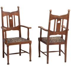 Antique Arts & Crafts Oak Dining Chairs, England, circa 1900