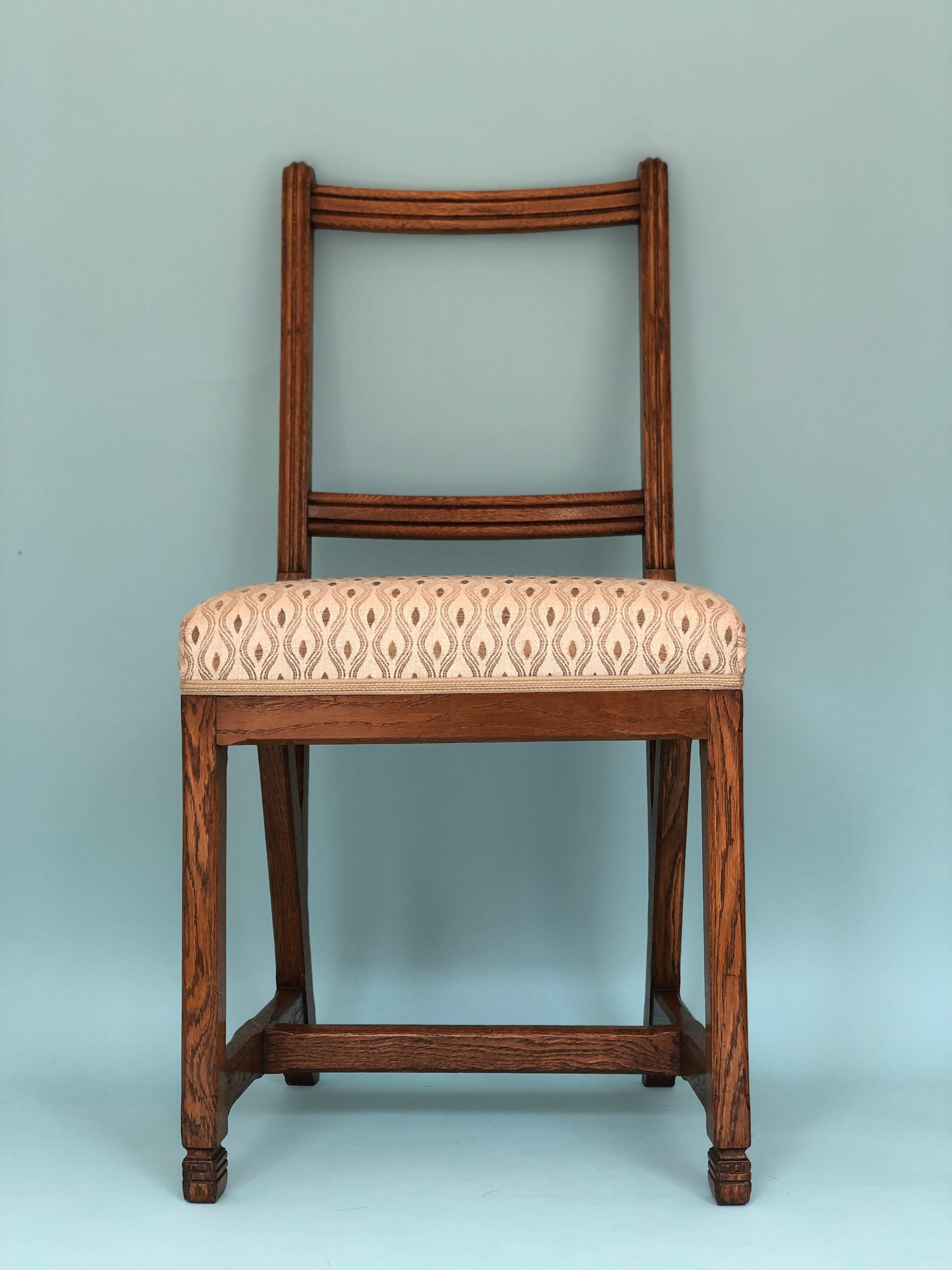 Arts & Crafts Oak Dining Chairs H.P. Berlage Holland 1910s Set of 2 In Good Condition In Bjuråker, SE