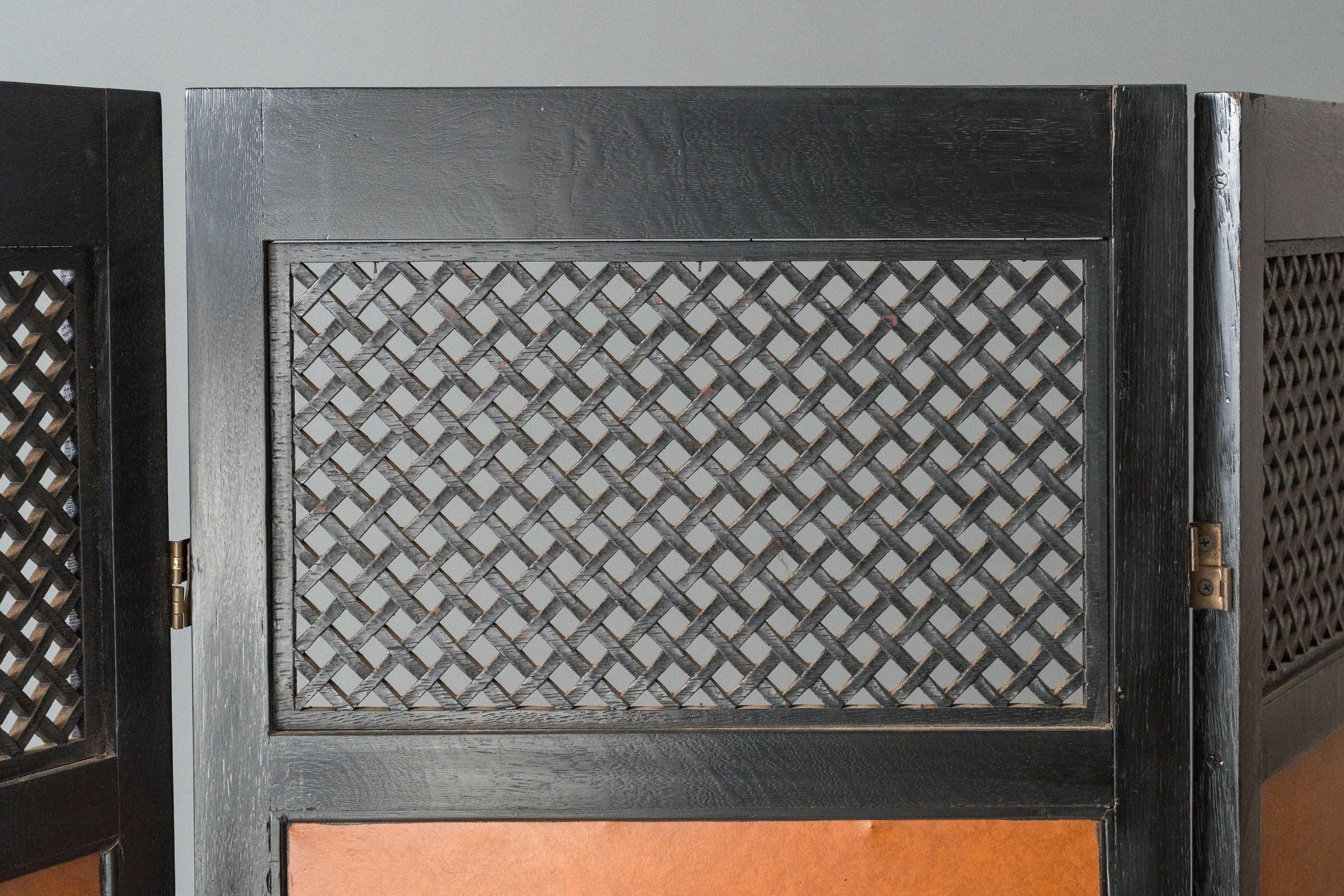 Cuir Paravent en Oak Oak Craft en vente