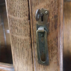 Arts & Crafts oak glazed display cabinet bookcase by Morris & Co