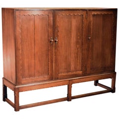 Arts & Crafts Oak Larder Antique Cabinet, circa 1900