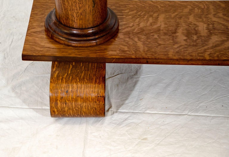Arts and Crafts Oak Library Table at 1stDibs
