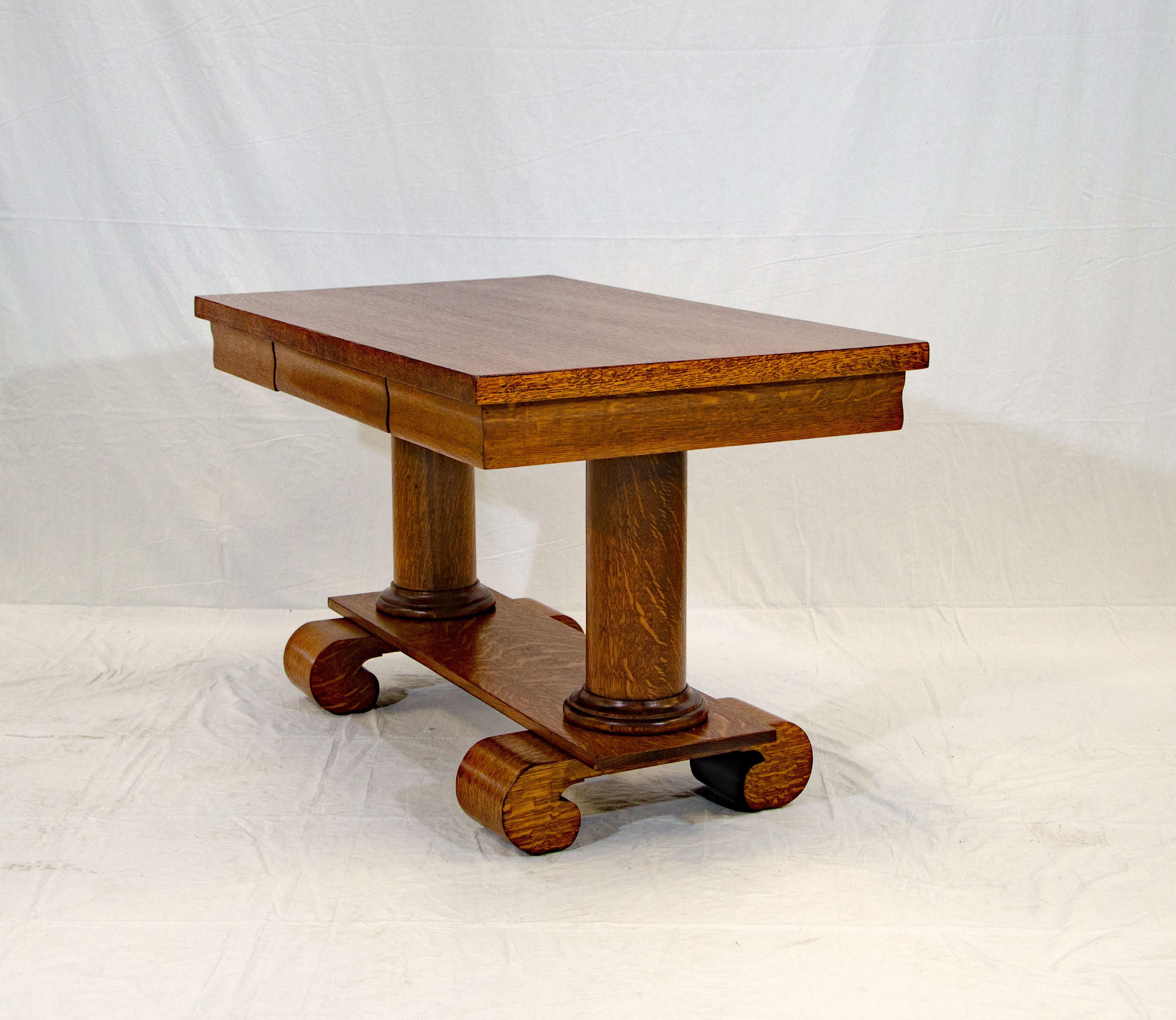 American Arts & Crafts Oak Library Table