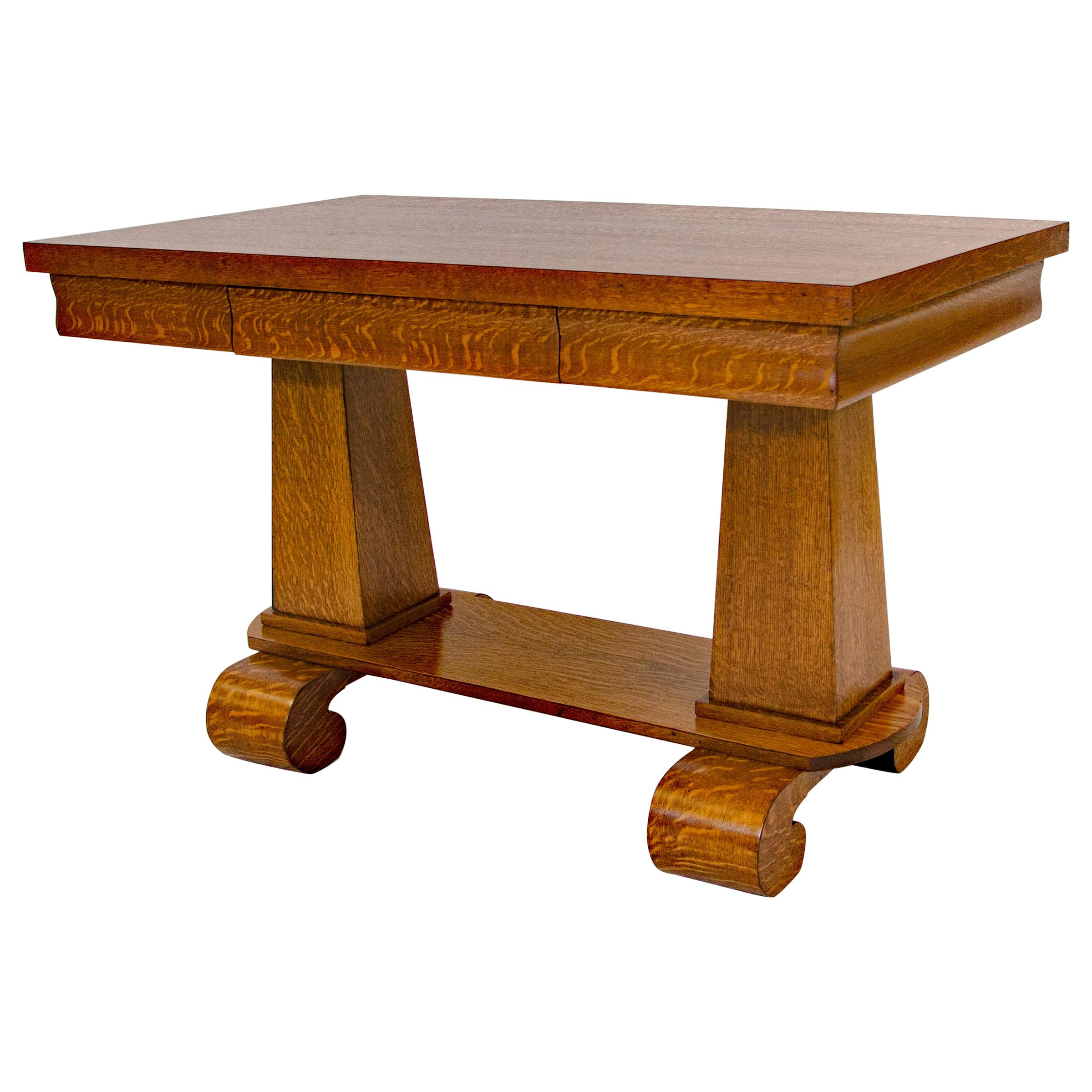 Arts and Crafts Oak Library Table