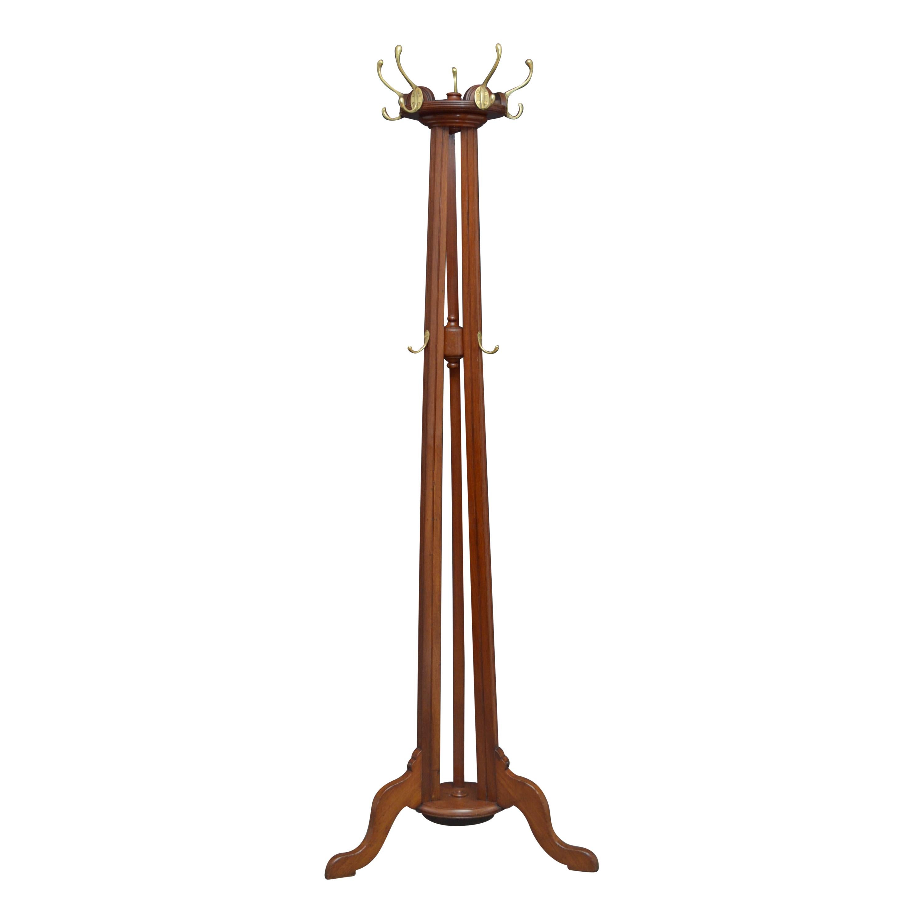 Arts & Crafts Oak Mahogany Coat Stand