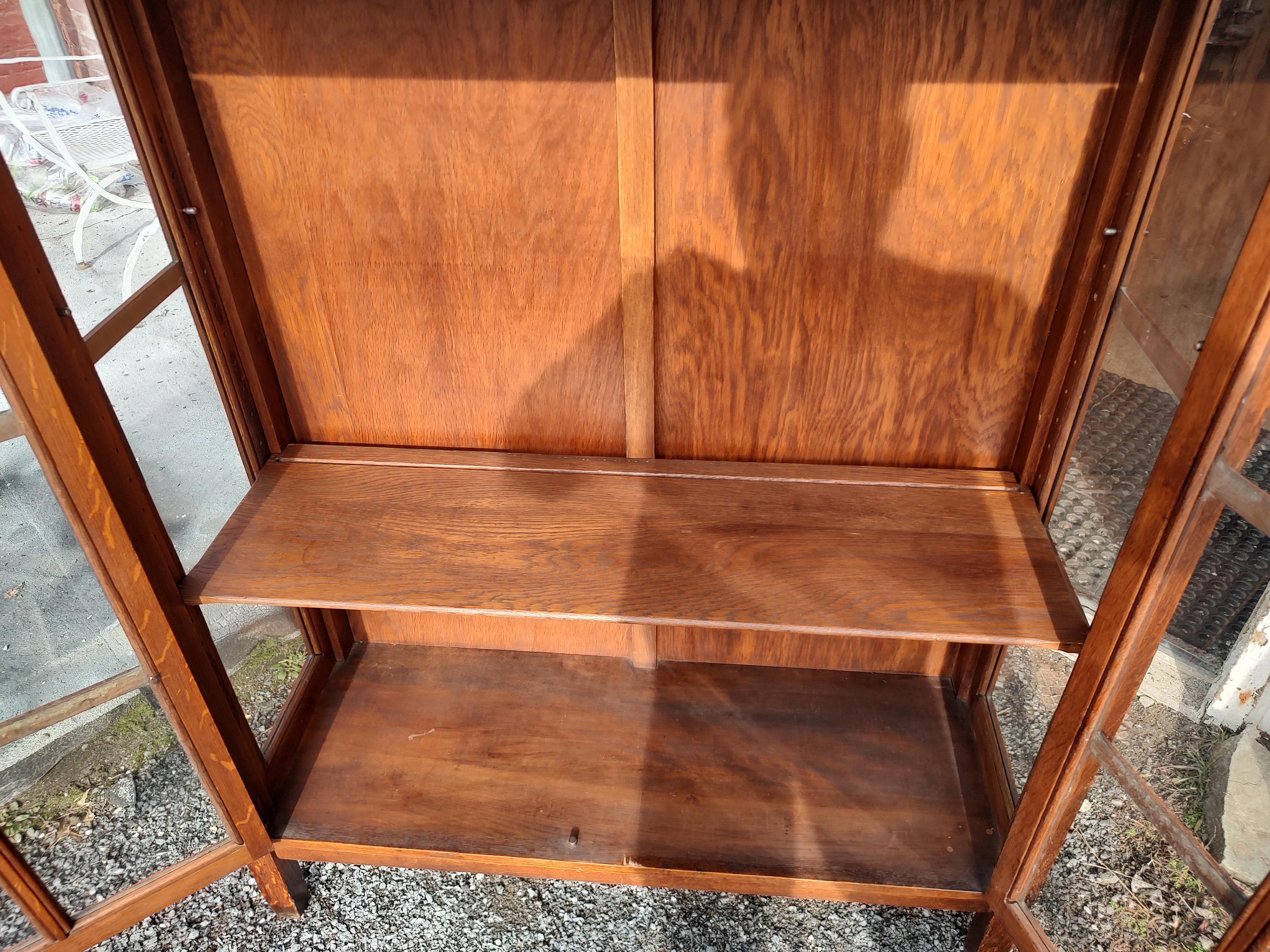 Arts and Crafts Arts & Crafts Oak Mission Bookcase/ China Cabinet by Stickley Brothers C1910