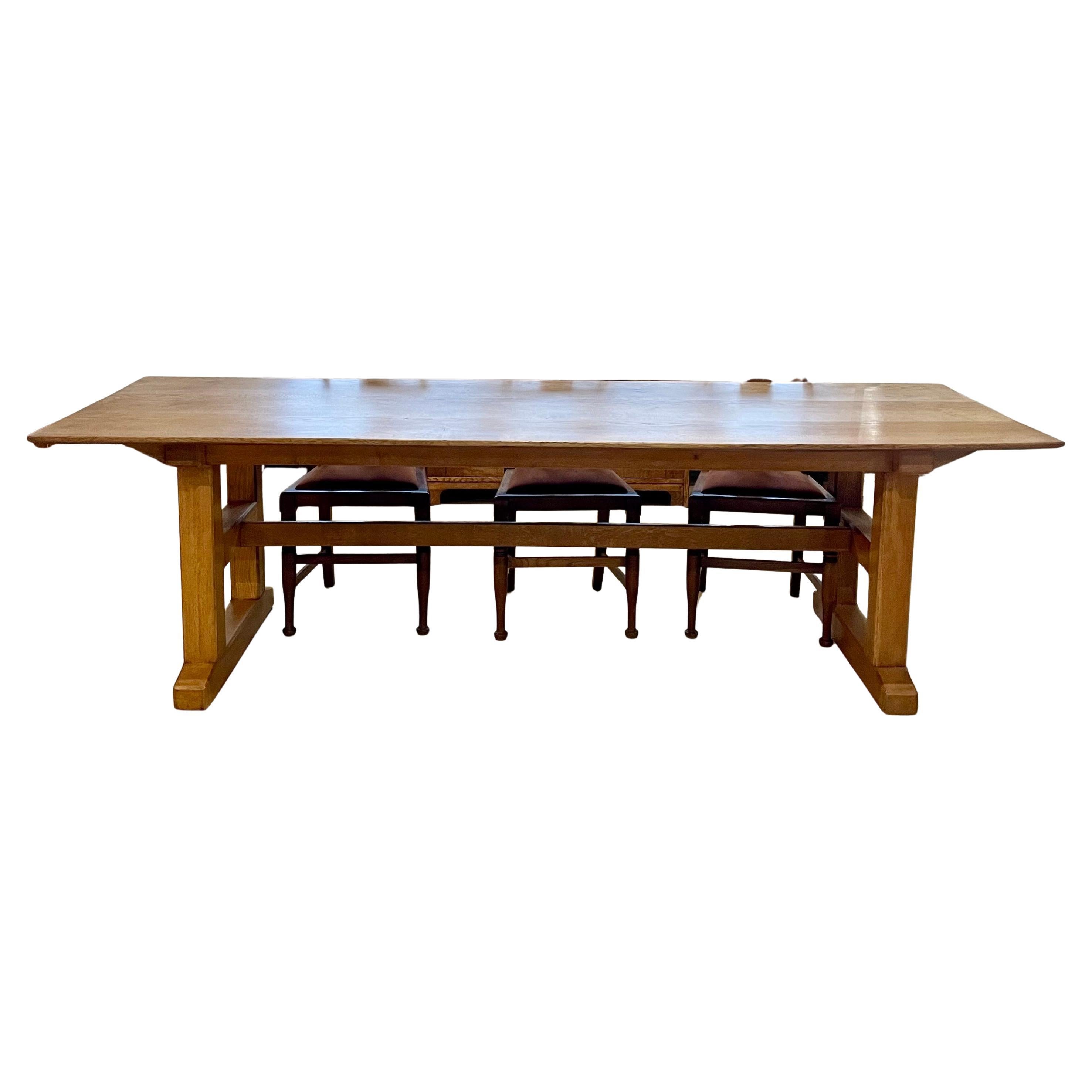 Table de réfectoire en chêne Arts & Crafts Bon état - En vente à Petworth, GB