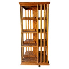 Arts & Crafts Oak Revolving Bookcase
