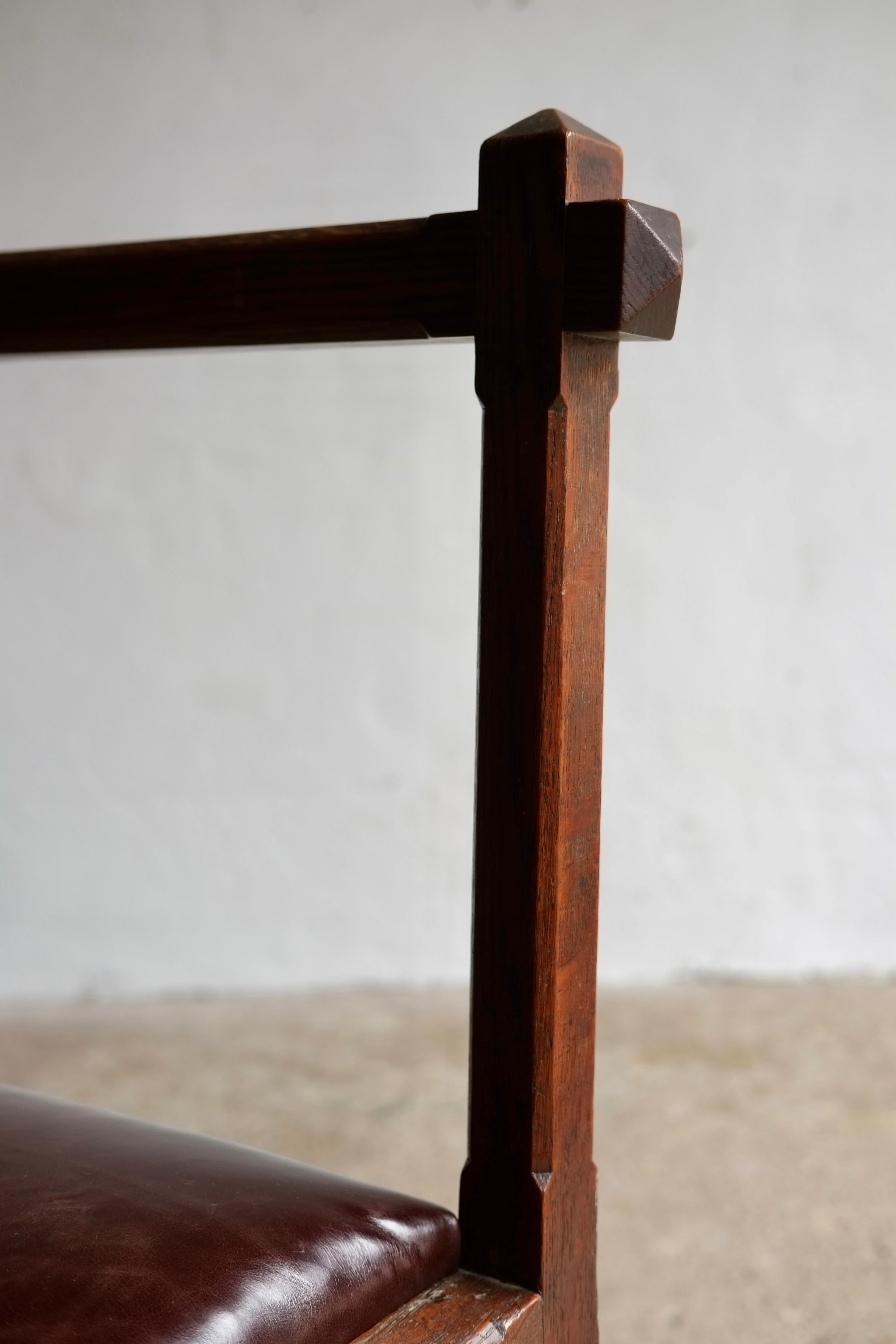 Arts & Crafts Oak Side Chair By John Manuel & Son, Sheffield For Sale 4