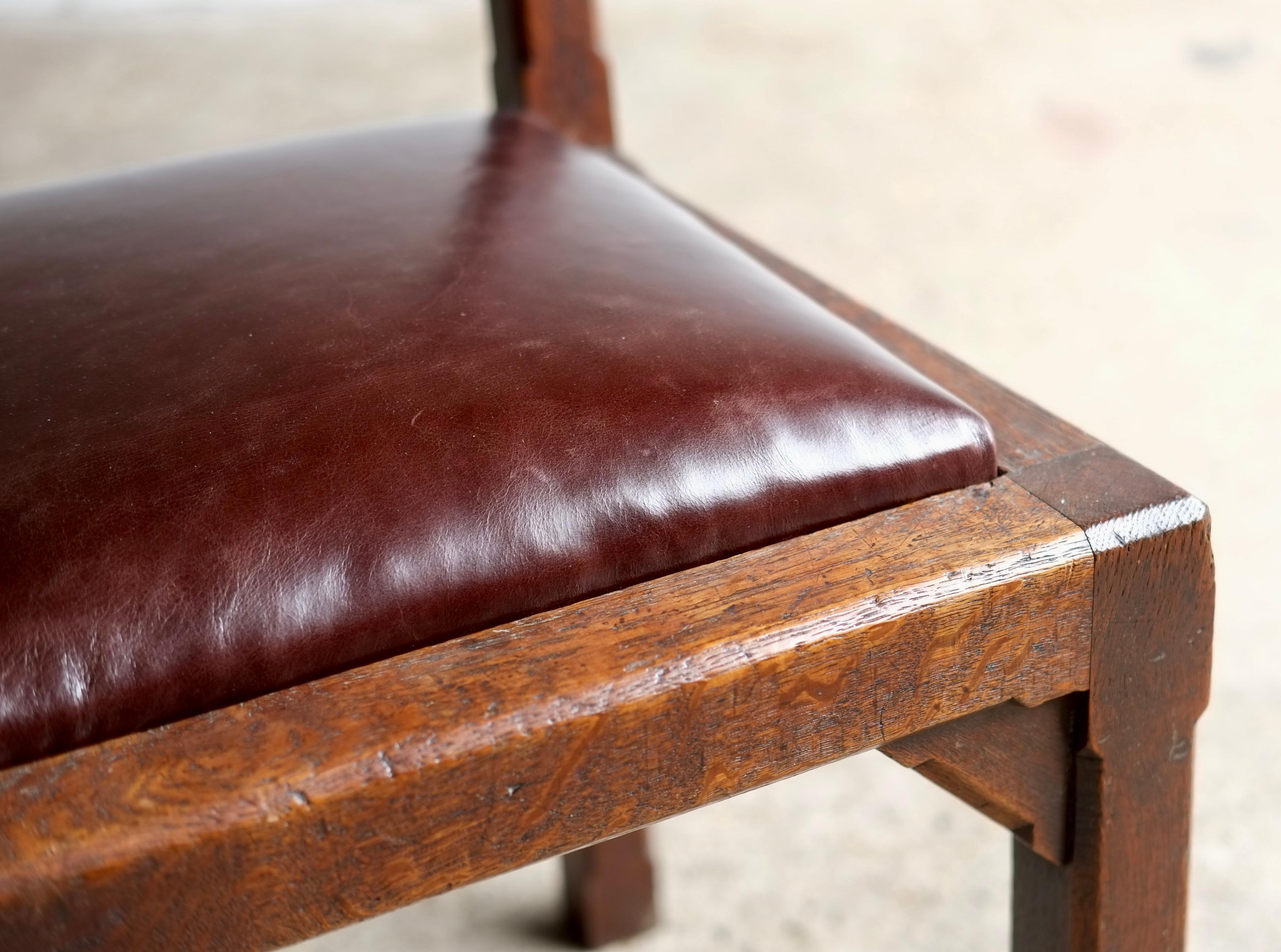 Arts & Crafts Oak Side Chair By John Manuel & Son, Sheffield For Sale 7