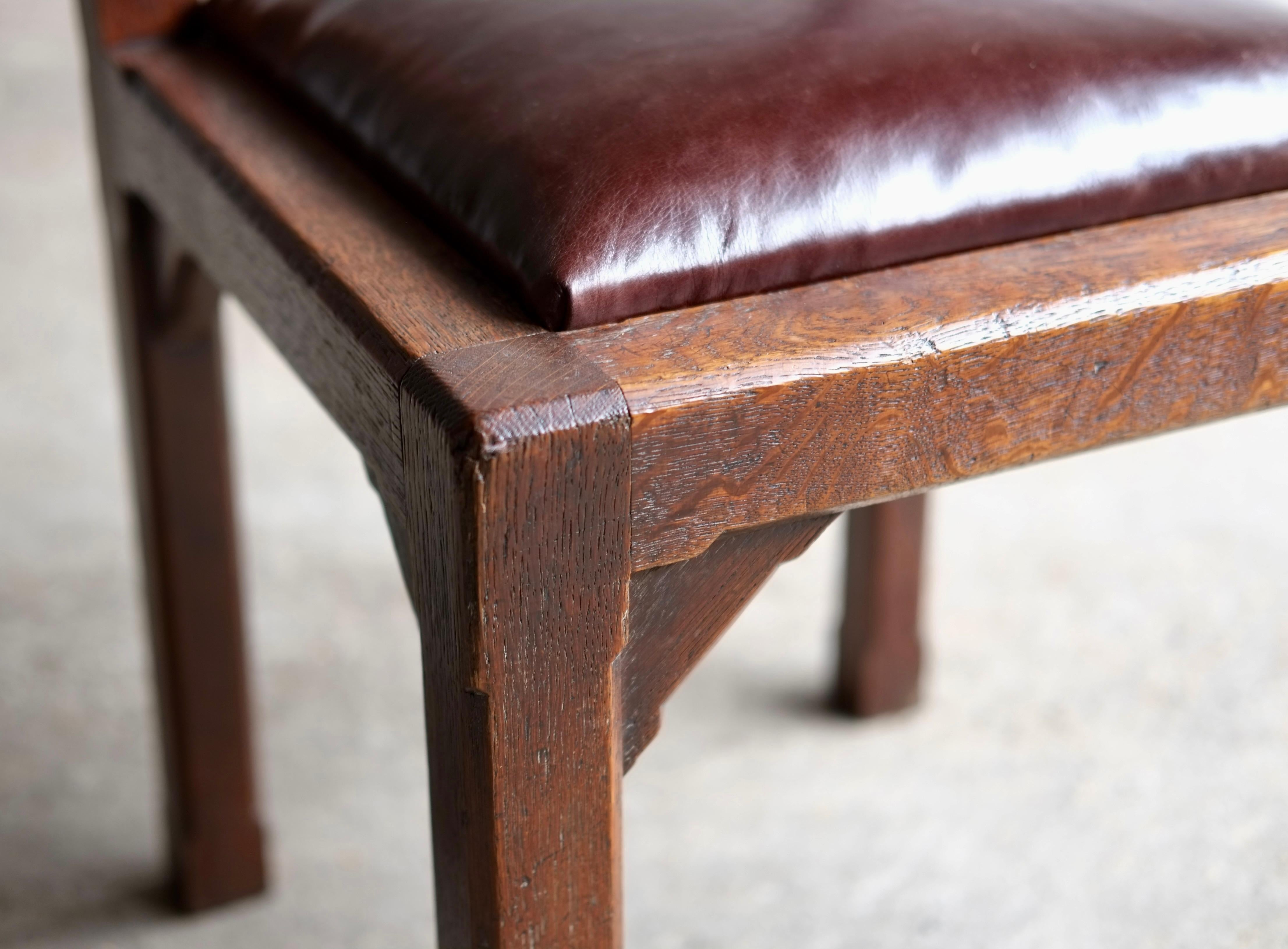 Arts & Crafts Oak Side Chair By John Manuel & Son, Sheffield For Sale 8