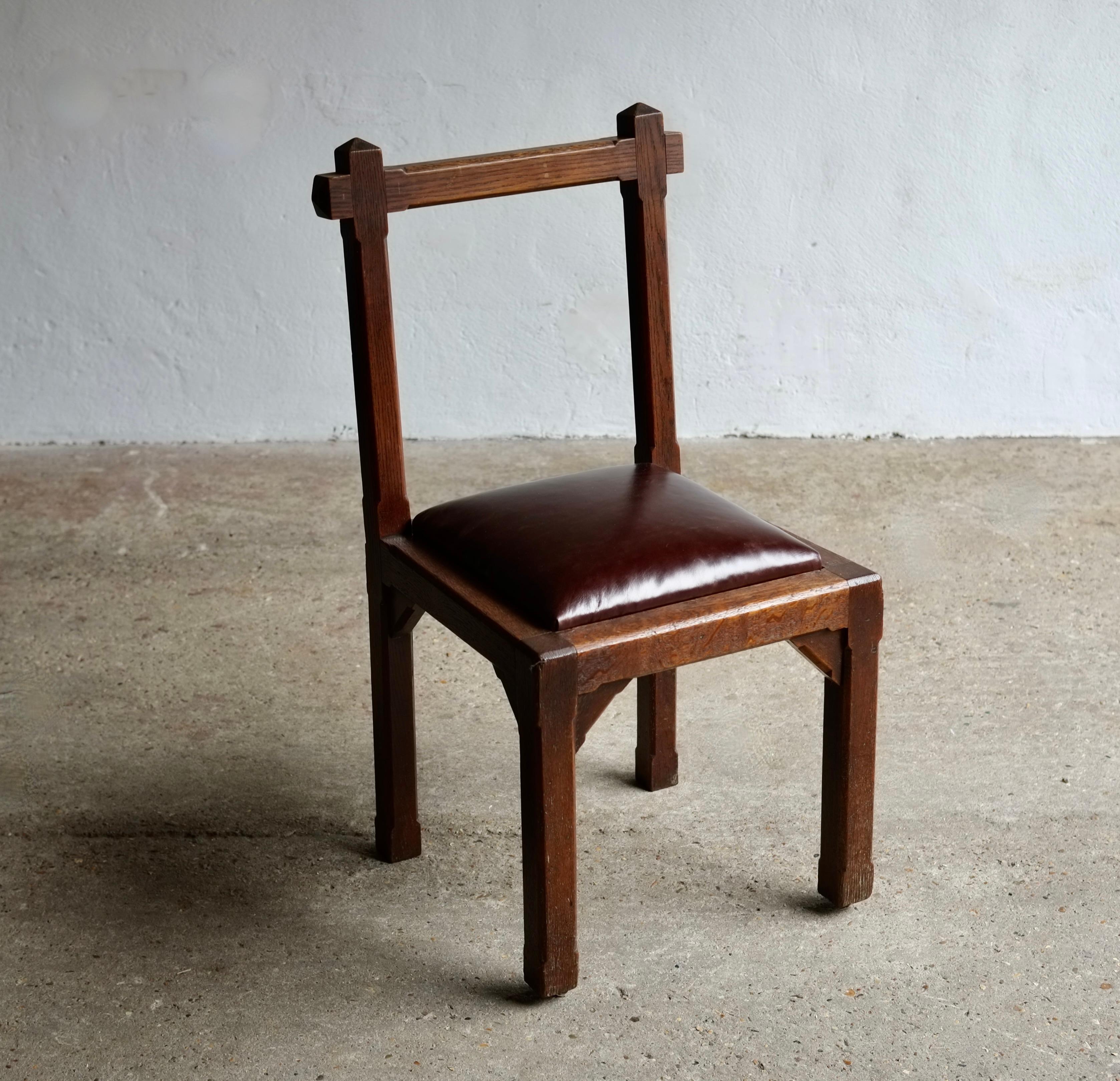 Arts & Crafts Oak Side Chair By John Manuel & Son, Sheffield For Sale 12