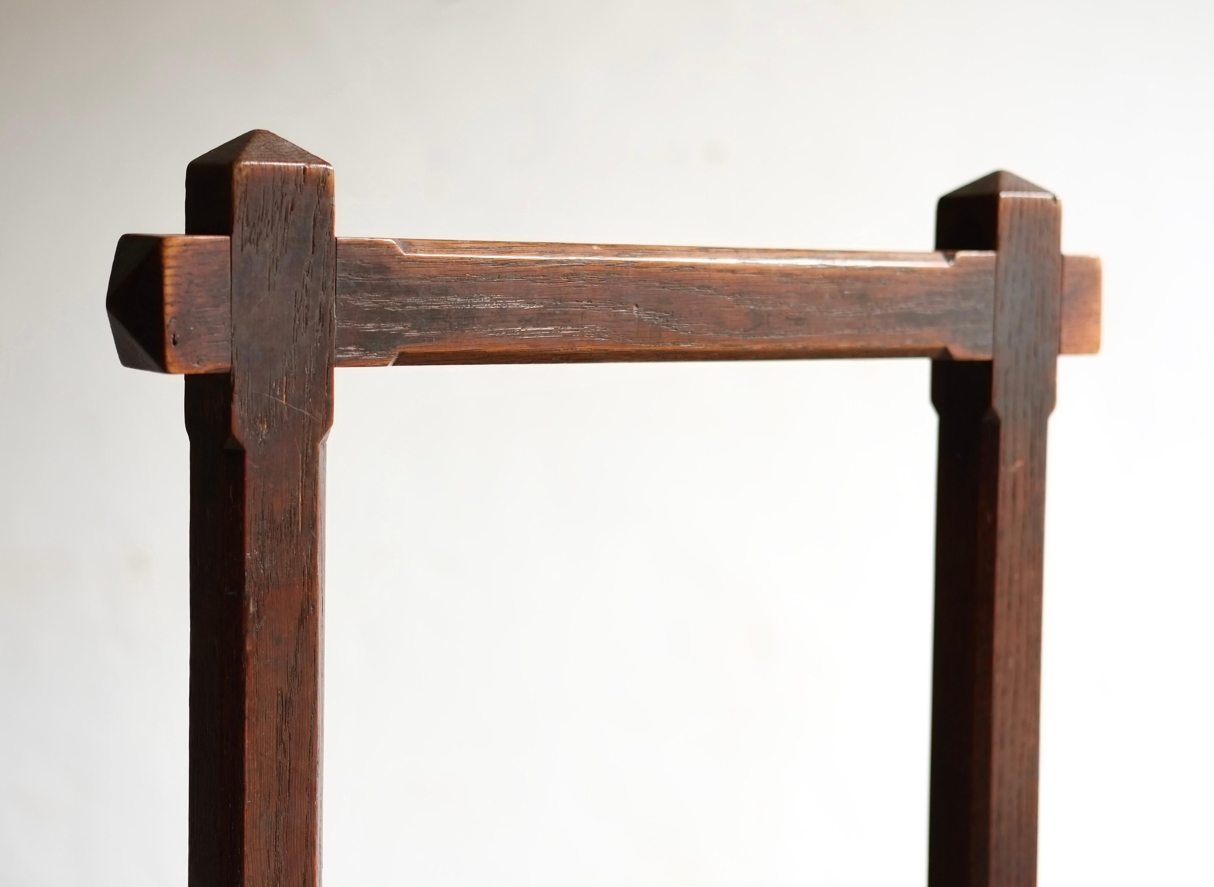 Leather Arts & Crafts Oak Side Chair By John Manuel & Son, Sheffield For Sale
