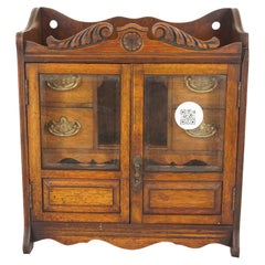 Arts & Crafts Oak Smokers Cabinet, Wall Cabinet, Scotland 1900, H761