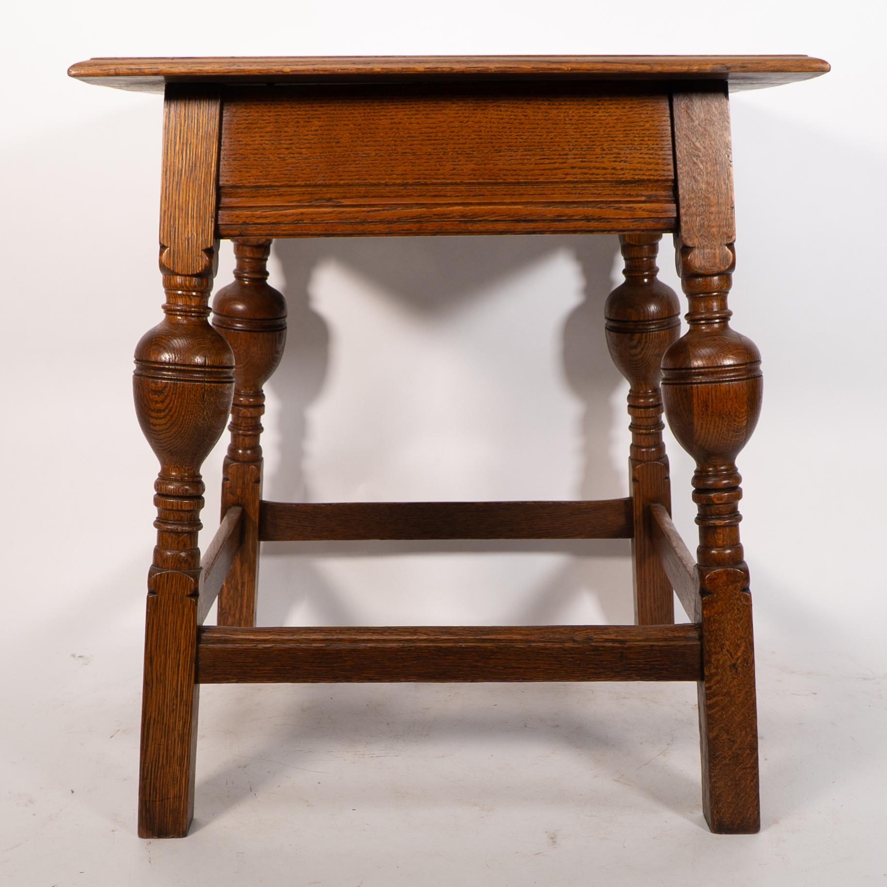 Arts & Crafts oak table illustrated in the Liberty & Co 1907 furniture catalogue For Sale 3