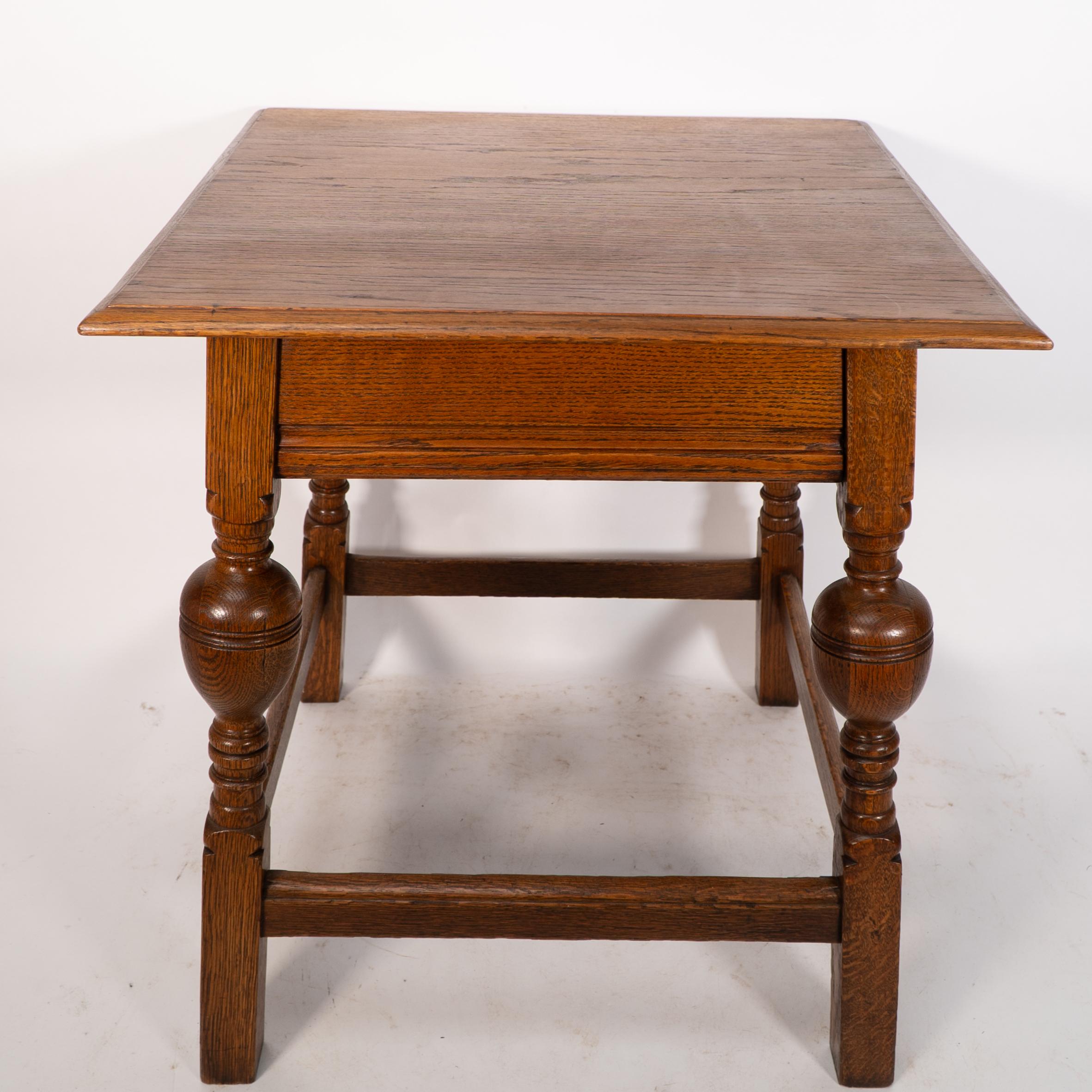 Arts & Crafts oak table illustrated in the Liberty & Co 1907 furniture catalogue For Sale 4