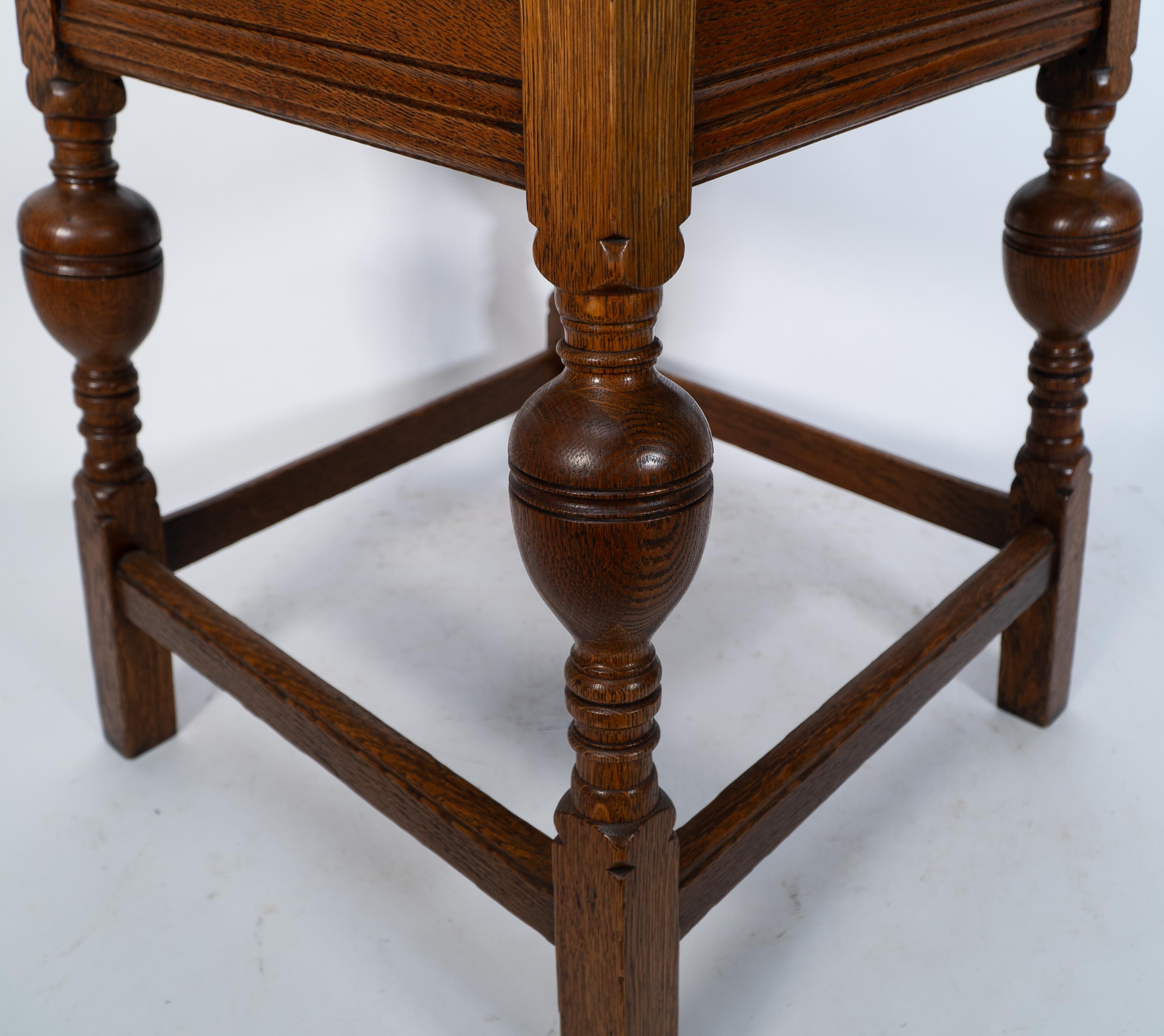Arts & Crafts oak table illustrated in the Liberty & Co 1907 furniture catalogue For Sale 8