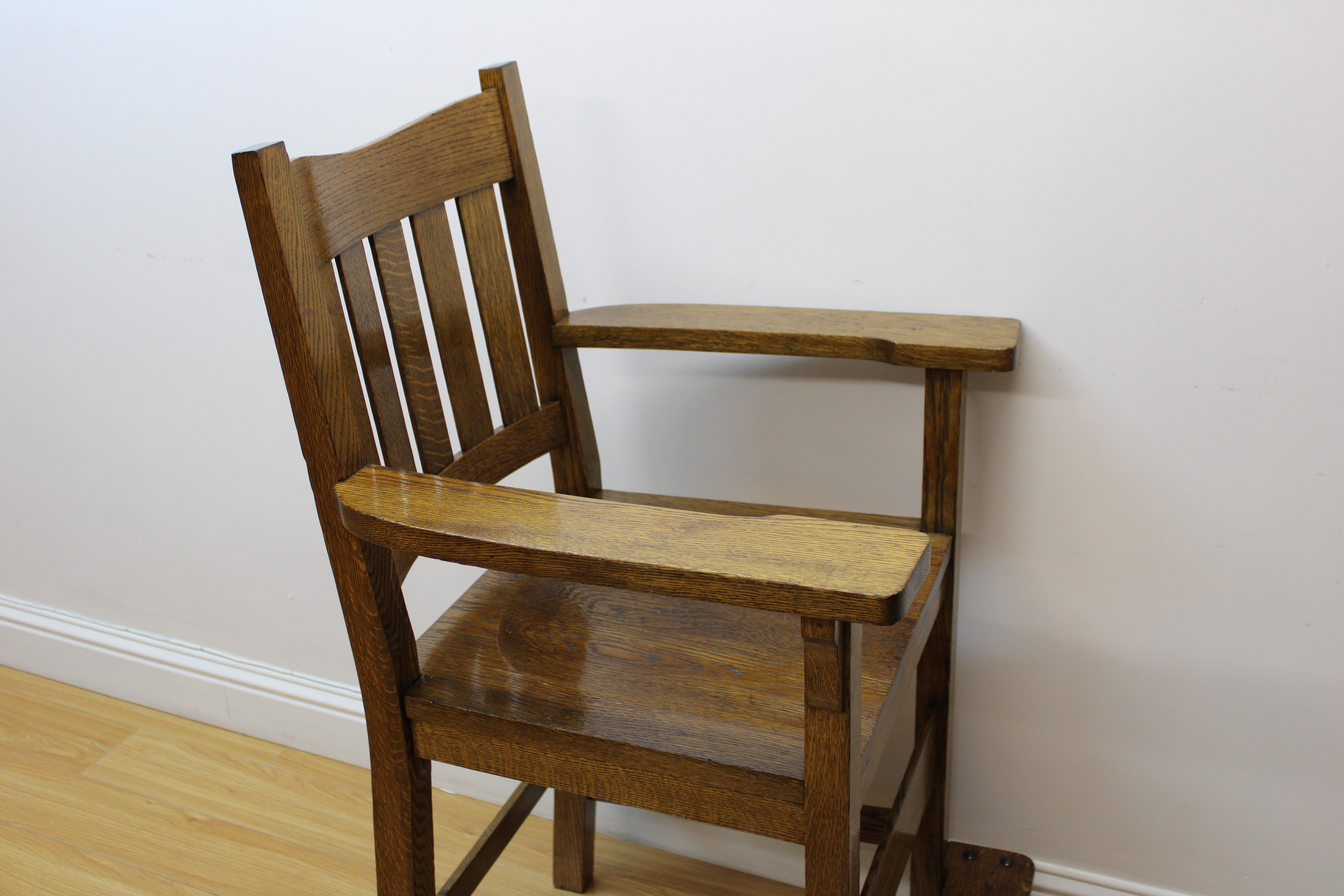 20th Century Arts & Crafts Oak Tall Arm Chair