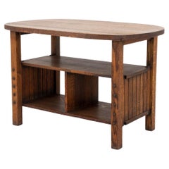 Arts & Crafts Oak Two-Tier Oval Occasional Table