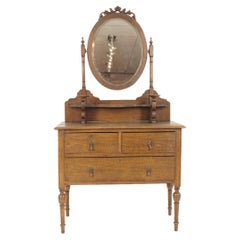 Arts & Crafts Oak Vanity, Dressing Chest, Chest of Drawers, Scotland 1910, H888