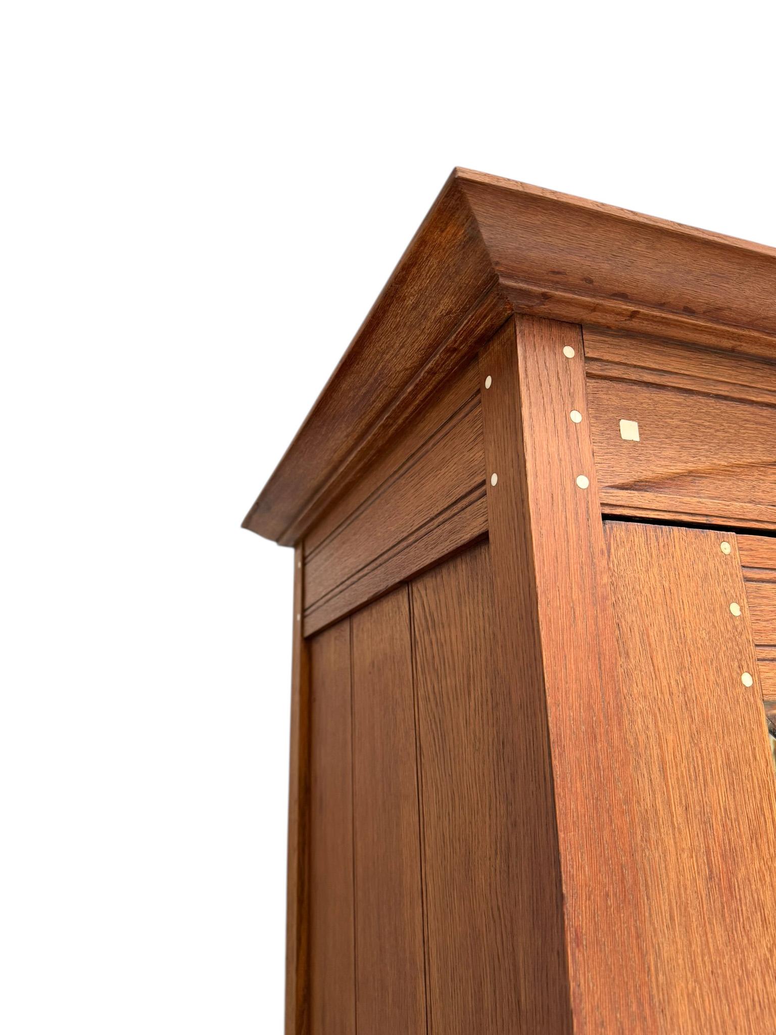 Arts & Crafts One-Door Armoire or Wardrobe Onder den Sint Maarten Style, 1900s For Sale 2