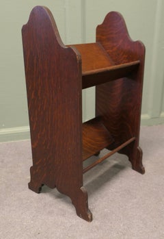 Arts & Crafts Open Front Slope-Shelf Fireside Book Trough