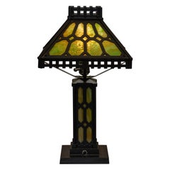 Antique Arts 
Crafts Panel Lamp, circa 1910