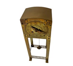 Arts & Crafts Patinated Brass Mantel Clock by Sneltjes Haarlem, 1905