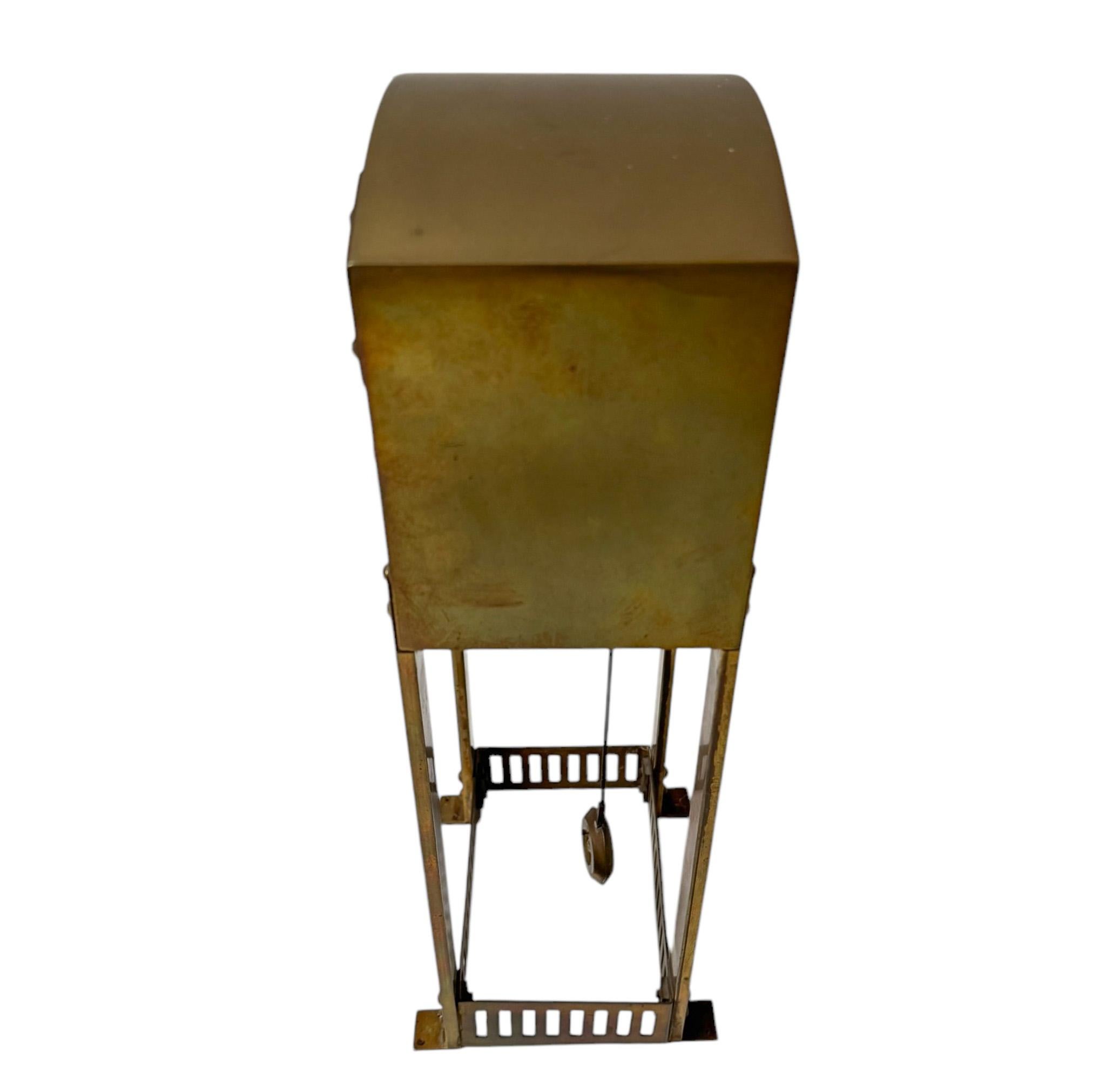 Reloj de chimenea de latón patinado Arts & Crafts de Sneltjes Haarlem, 1905 Patinado en venta