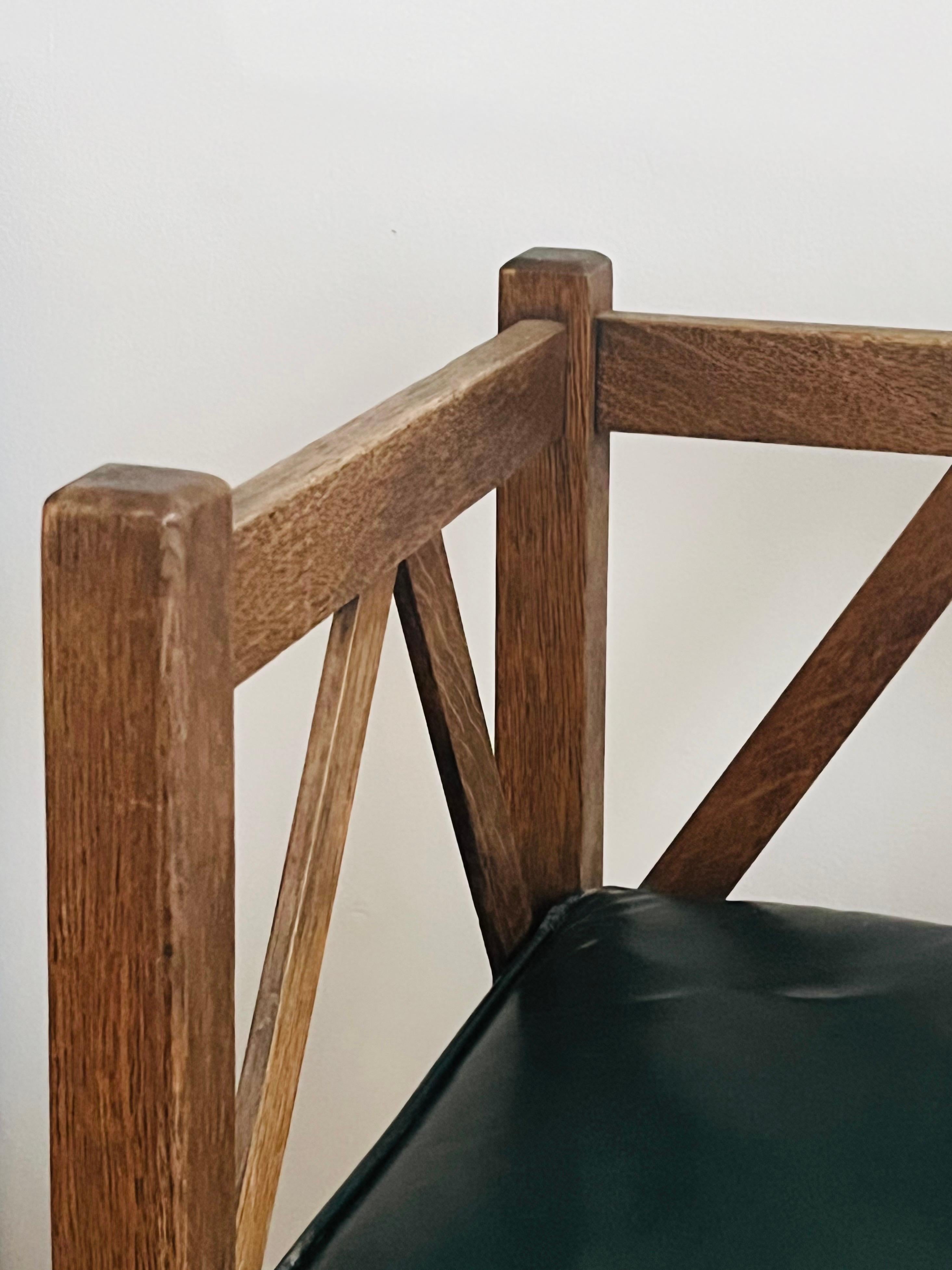 Arts and Crafts Arts & Crafts Patinated Oak Corner Chair For Sale