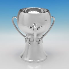 Arts & crafts period antique sterling silver 3 handled cup made in 1925