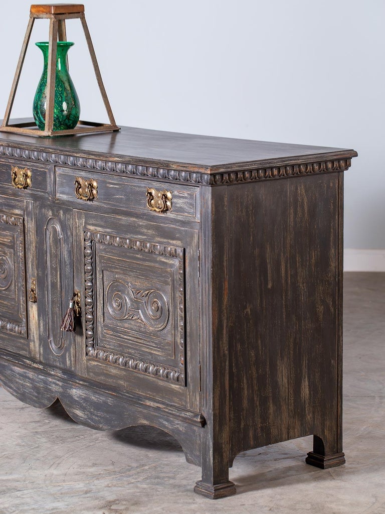 Arts and Crafts Period Vintage English Painted Oak Buffet, circa 1900 ...