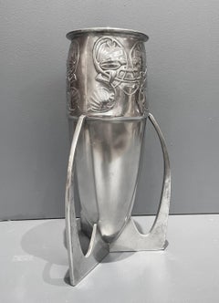Arts & Crafts Pewter Vase By Archibald Knox For Liberty & Co