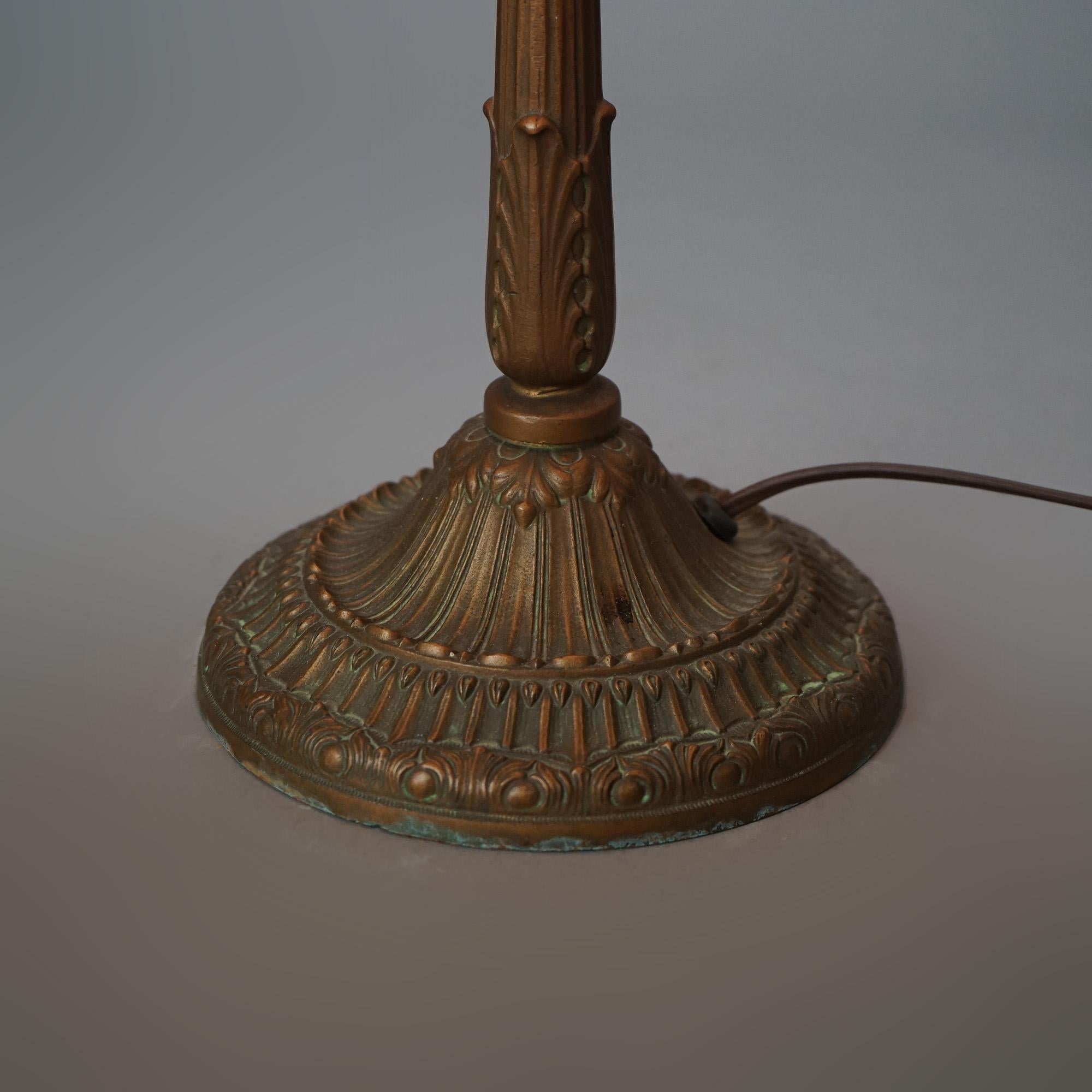 Arts & Crafts Pittsburg School Reverse Painted Landscape Table Lamp 20thC In Good Condition In Big Flats, NY