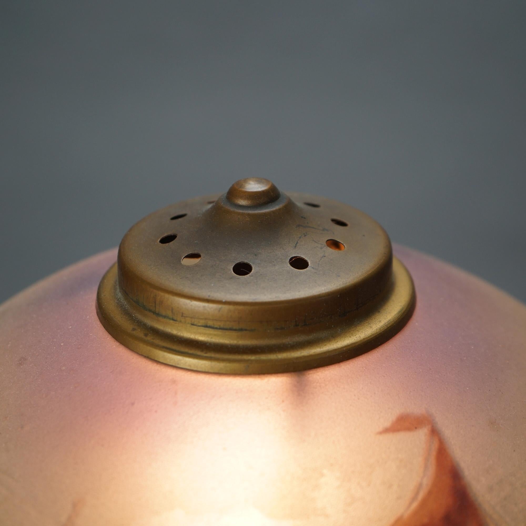 Arts & Crafts Pittsburg School Reverse Painted Landscape Table Lamp 20thC 1