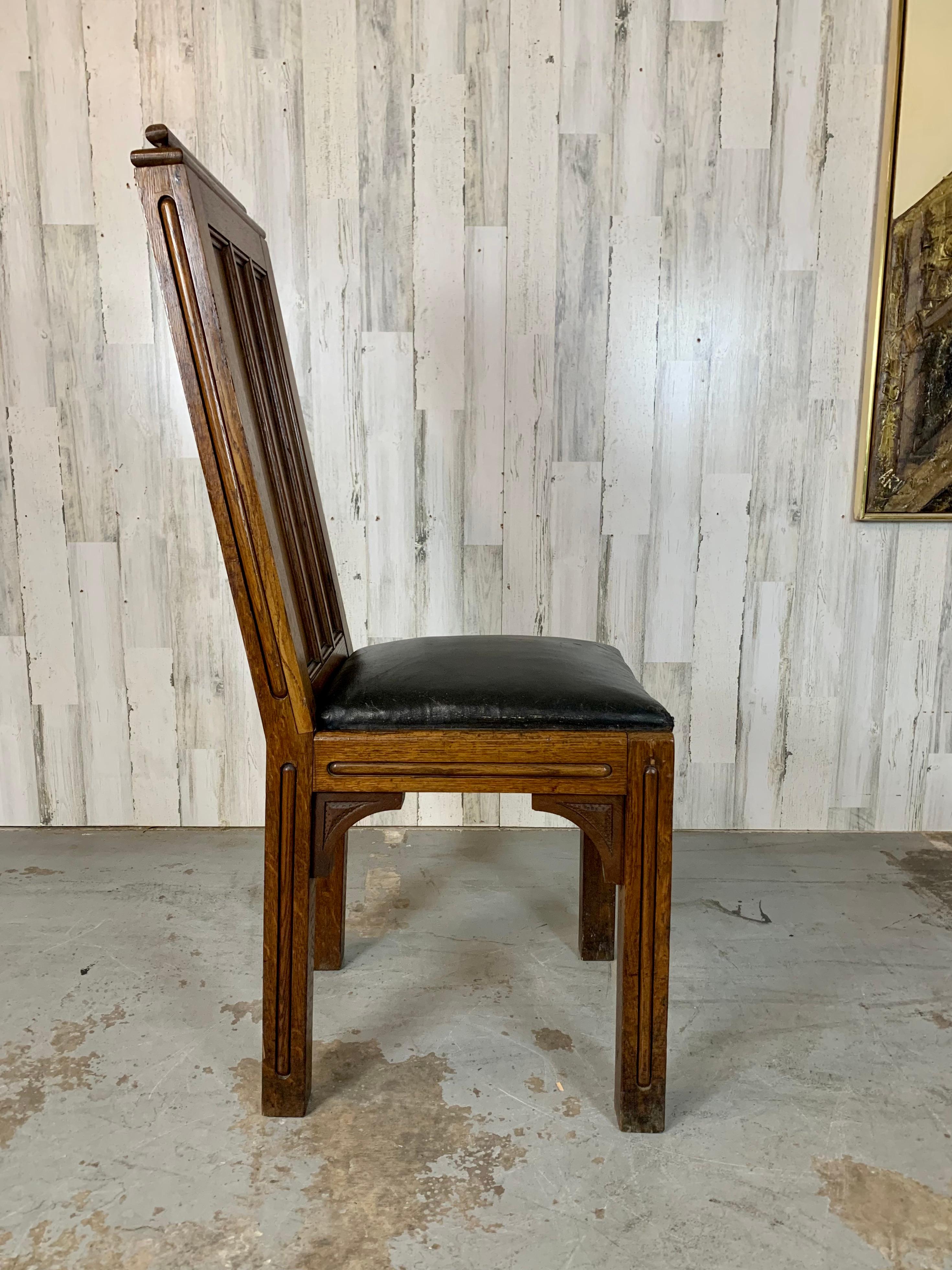 Arts & Crafts Quarter Sawn Oak Hall Chair For Sale 4