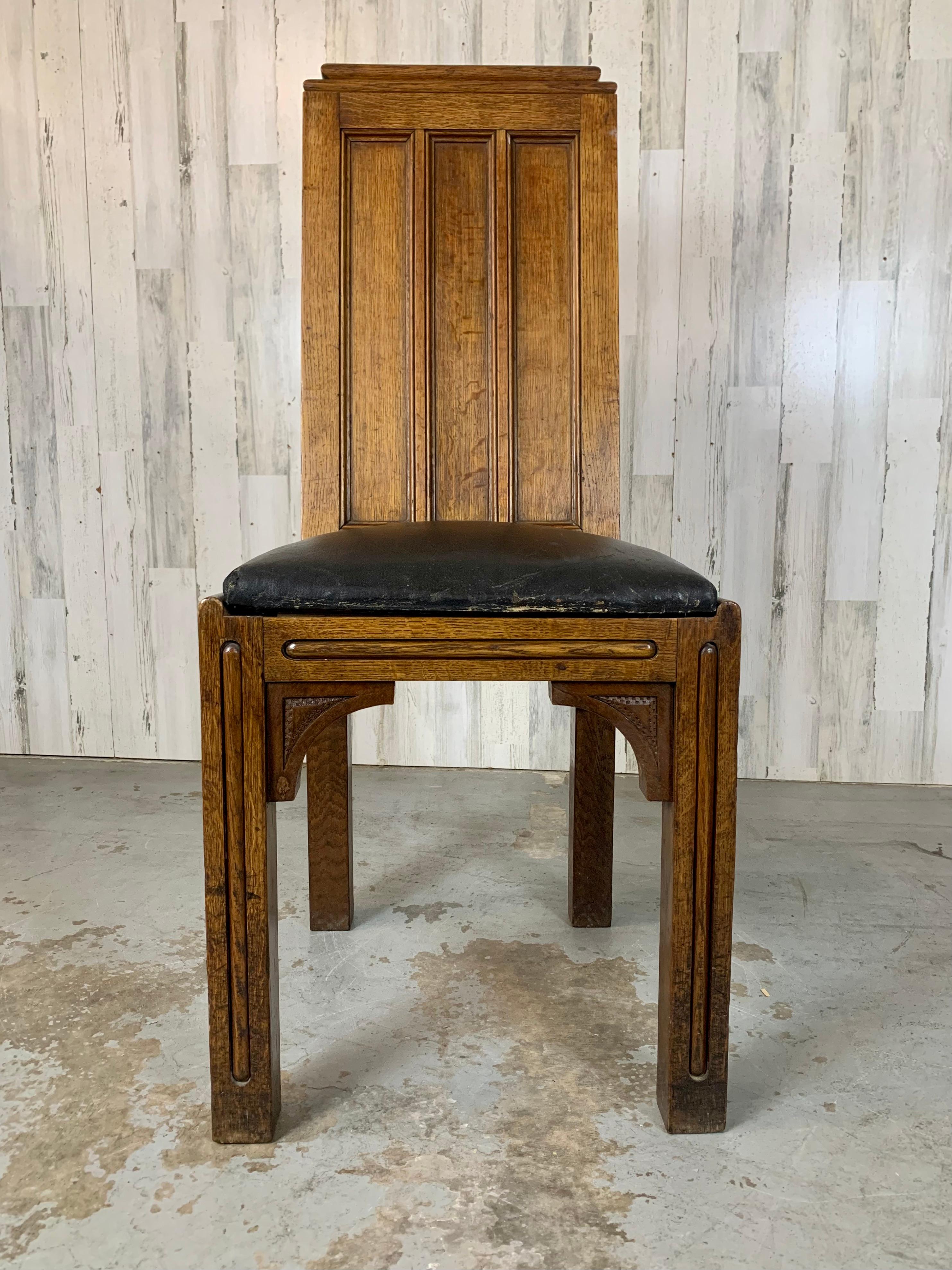 Arts & Crafts Quarter Sawn Oak Hall Chair For Sale 10